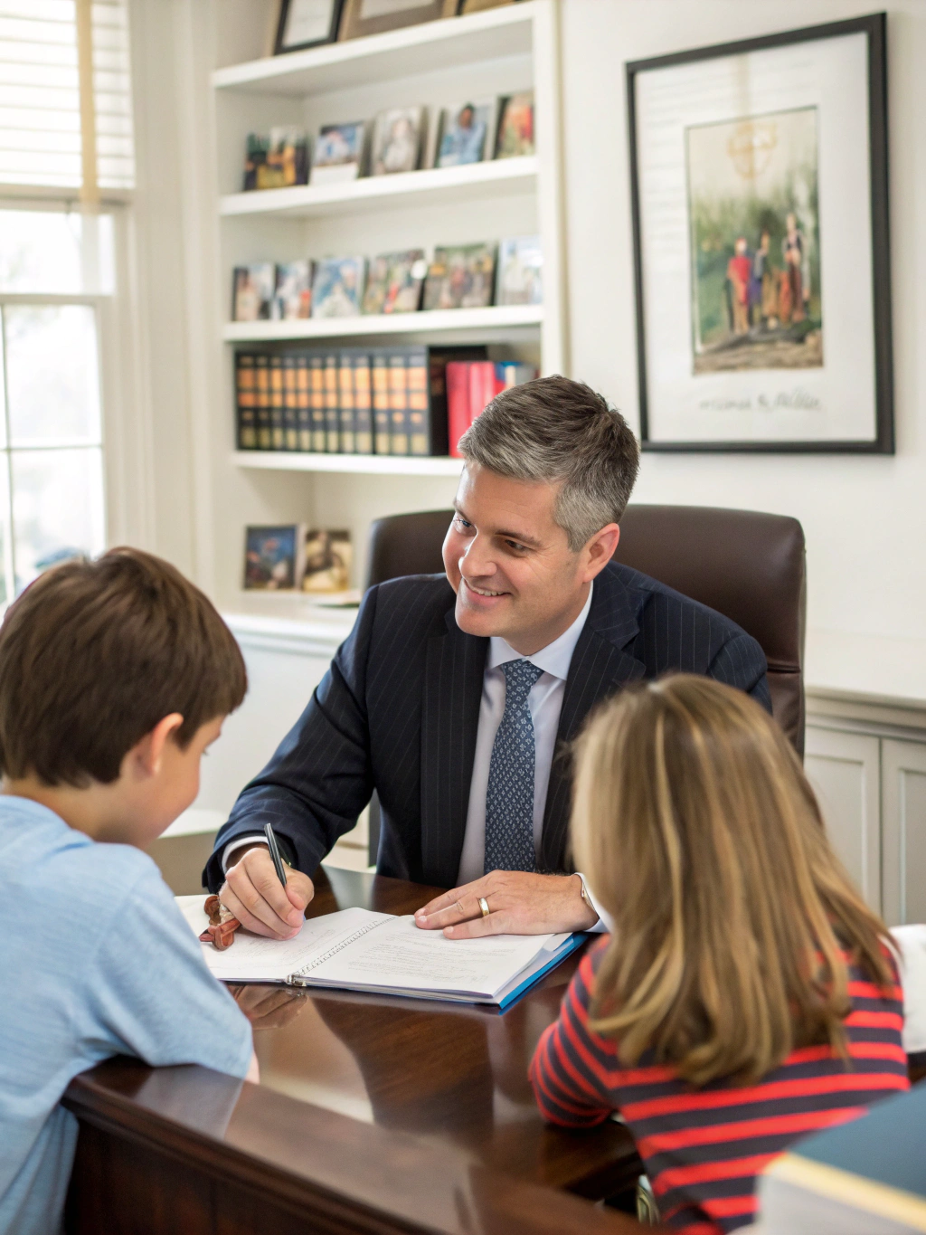 Special education attorney consulting with a family